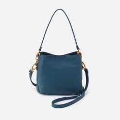 Starr Convertible Shoulder Bag in Pebbled Leather - Peacock Feather