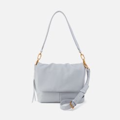 Harley Convertible Shoulder Bag In Pebbled Leather - Blue Pearl