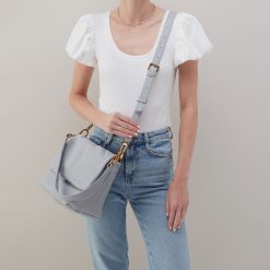 Alternative view of Harley Convertible Shoulder Bag In Pebbled Leather - Blue Pearl