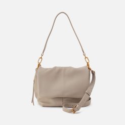 Harley Convertible Shoulder Bag In Pebbled Leather - Taupe