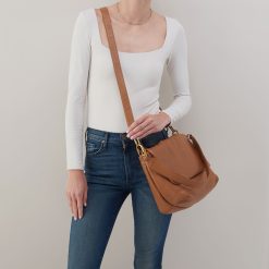 Alternative view of Harley Convertible Shoulder Bag in Pebbled Leather - Warm Honey