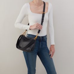 Alternative view of Advance Shoulder Bag in Pebbled Leather - Black