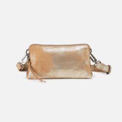 Fern Slim Belt Bag In Metallic Leather - Saddle Stardust