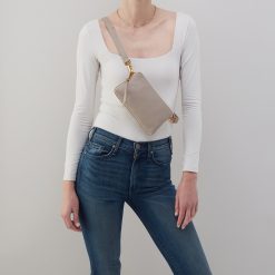 Alternative view of Fern Slim Belt Bag in Pebbled Leather - Taupe