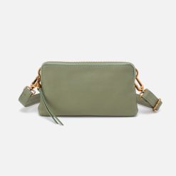 Fern Slim Belt Bag In Pebbled Leather - Watercress