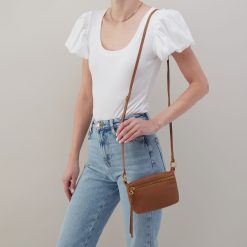 Alternative view of Run About Crossbody In Pebbled Leather - Warm Honey