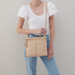 Alternative view of Austin Medium Crossbody In Pebbled Leather - Linen