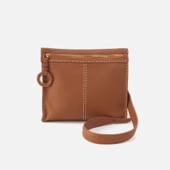 Austin Medium Crossbody in Pebbled Leather - Warm Honey