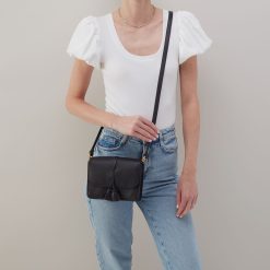 Alternative view of Eden Small Crossbody In Pebbled Leather - Black