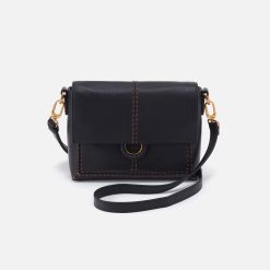 Austin Flap Crossbody in Pebbled Leather - Black