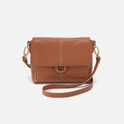 Austin Flap Crossbody in Pebbled Leather - Warm Honey