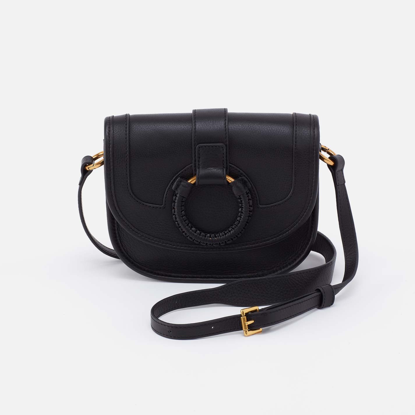 Kiva Small Crossbody in Pebbled Leather - Black