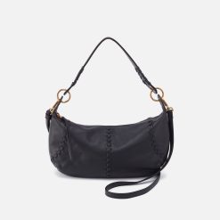 Opal Mini Shoulder in Pebbled Leather - Black