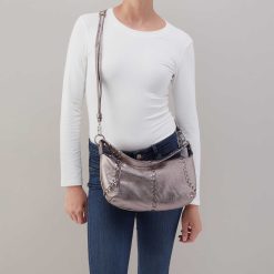 Alternative view of Opal Mini Shoulder in Metallic Leather - Pewter Spur