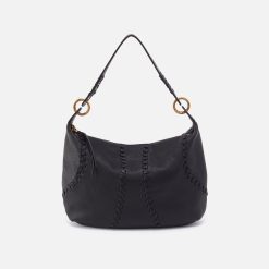 Opal Shoulder in Pebbled Leather - Black
