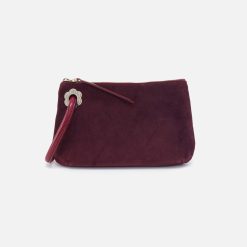 Daisy Daze Large Wristlet in Suede Leather - Prairie Garnet