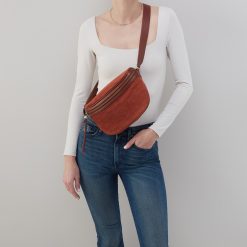 Alternative view of Juno Belt Bag In Suede - Sequoia Croc Emboss