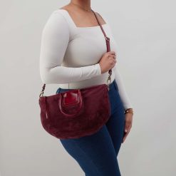 Alternative view of Sheila Large Crossbody in Suede Leather - Prairie Garnet