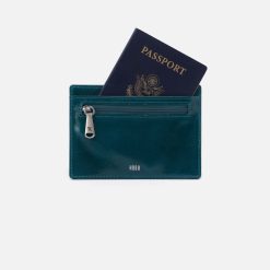 Alternative view of Euro Slide Card Case in Polished Leather - Wild Bluegrass