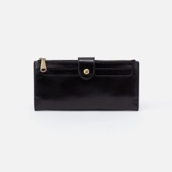 Dunn Continental Wallet in Polished Leather - Black