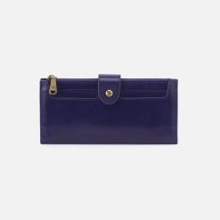 Dunn Continental Wallet in Polished Leather - Winter Violet