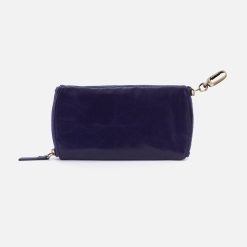 Spark Double Eyeglass Case in Polished Leather - Winter Violet
