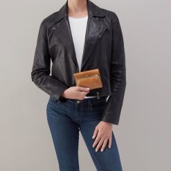 Alternative view of Robin Compact Wallet in Polished Leather - Truffle