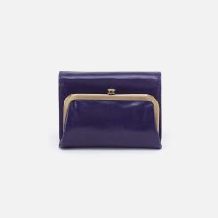 Robin Compact Wallet in Polished Leather - Winter Violet