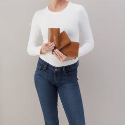 Alternative view of Jill Trifold Wallet in Polished Leather - Truffle