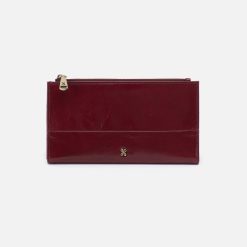 Jill Large Bifold Wallet in Polished Leather - Saddleberry