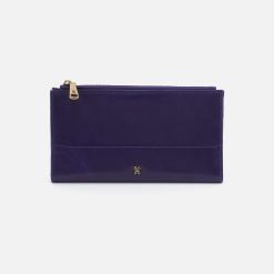 Jill Large Bifold Wallet in Polished Leather - Winter Violet