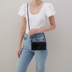 Alternative view of Romy Wallet Crossbody in Polished Leather - Black