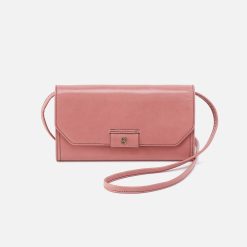 Romy Wallet Crossbody In Polished Leather - Rose