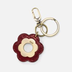 Daisy Keychain In Polished Leather - Saddleberry