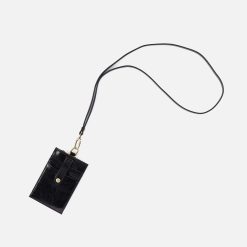 Around Town Lanyard in Polished Leather - Black