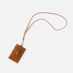 Around Town Lanyard in Polished Leather - Truffle
