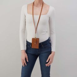 Alternative view of Around Town Lanyard in Polished Leather - Truffle