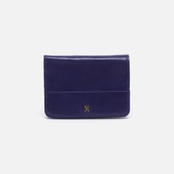 Jill Bifold Wallet in Polished Leather - Winter Violet