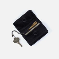 Alternative view of Jill Flap Card Case in Polished Leather - Black