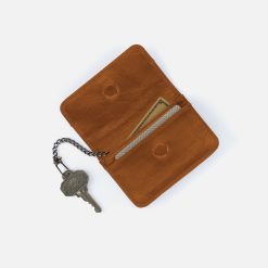 Alternative view of Jill Flap Card Case in Polished Leather - Truffle