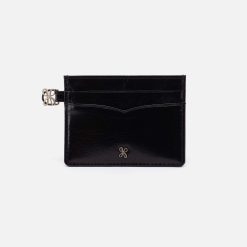 Charmed Card Case in Polished Leather - Black
