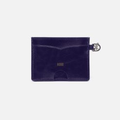 Alternative view of Charmed Card Case in Polished Leather - Winter Violet