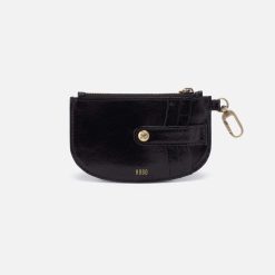 Alternative view of Luna Card Pouch in Polished Leather - Black