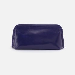 Beauty Brush Case in Polished Leather - Winter Violet
