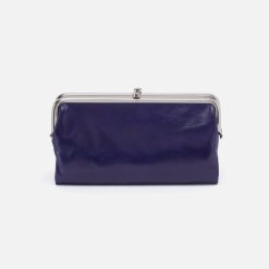 Lauren Clutch-Wallet in Polished Leather - Winter Violet