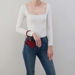 Alternative view of Ring Credit Card Wristlet in Polished Leather - Saddleberry