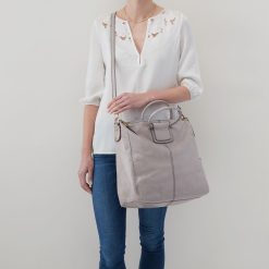 Alternative view of Sheila Large Satchel in Polished Leather - Driftwood