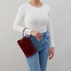 Alternative view of Sable Wristlet in Polished Leather - Saddleberry