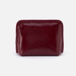 Beauty Cosmetic Pouch in Polished Leather - Saddleberry
