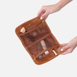 Alternative view of Beauty Cosmetic Pouch in Polished Leather - Truffle